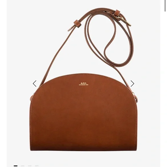 A.P.C. Demi Lune Rich Brown Crossbody Bag - Picture 6 of 6